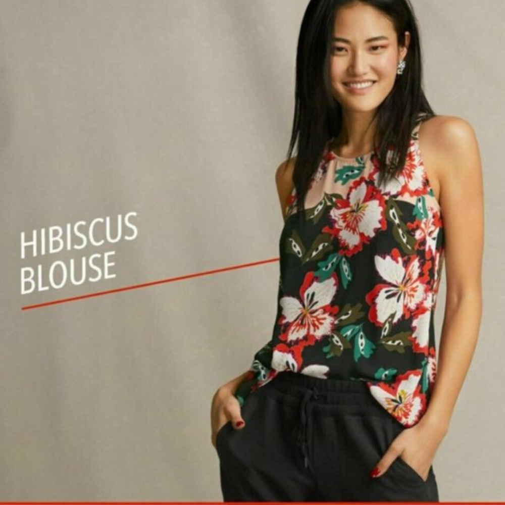 NWT Cabi Hibiscus Blouse XS